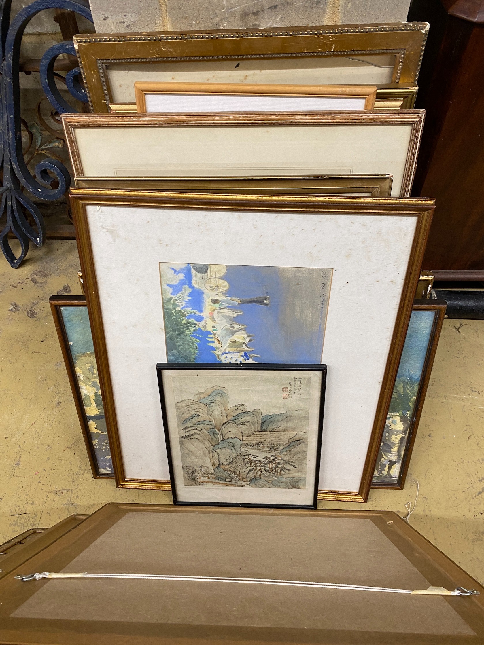 A quantity of assorted watercolours, prints and plaques - Image 2 of 3