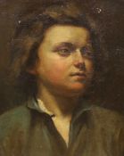 19th century English School, oil on canvas, Portrait of a youth, 44 x 34cm
