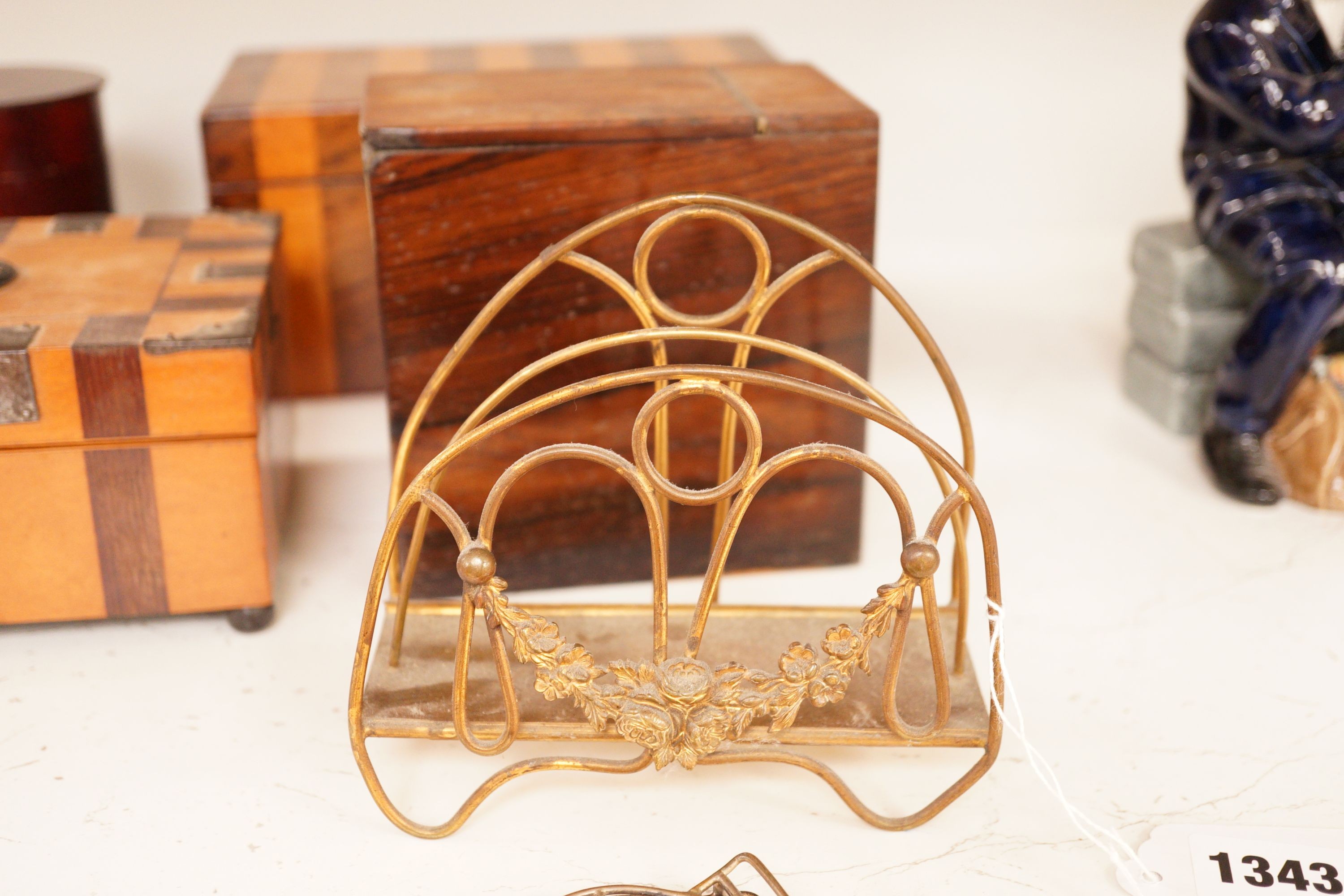 A group of 19th century boxes, a mounted Paper clip, etc. - Image 4 of 5