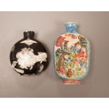 Two 19th century Chinese porcelain snuff bottles