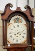 An early 19th century Scottish oak eight day longcase clock marked Walter Crighton, Haddington, with