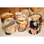 A group of seven various Doulton large character jugs