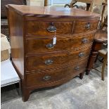 A Regency mahogany bow front chest, width 105cm, depth 53cm, height 108cm