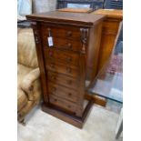 A Victorian rosewood Wellington chest of seven drawers, width 56cm, depth 36cm, height 113cm