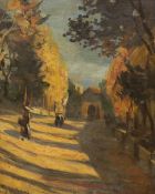 After Alfred Sisley (1839-1899), oil on board, Tree lined avenue, bears signature, 40 x 32cm