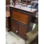 An Edwardian mahogany writing cabinet, width 91cm, depth 34cm, height 117cm