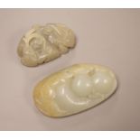 Two Chinese celadon jade carvings