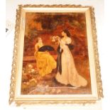 A 19th century gilt framed reverse painting on glass, 26x18cm