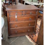 A 1920's Jacobean revival oak chest, width 99cm, depth 54cm, height 96cm