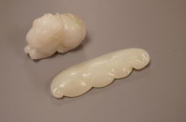 Two white Chinese jade carvings