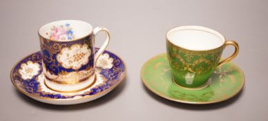 Two bone china coffee sets, Royal Doulton and Staffordshire