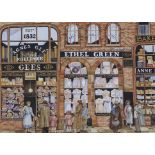 Anne Davies, watercolour, 'Ethel Green', Milliner's shop fronts, signed and dated '84, 52 x 71cm