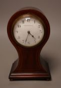 A Mappin & Webb mahogany mantel clock, 26cm tall