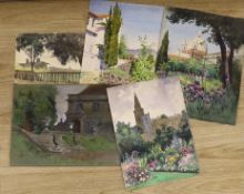 Ernest Thesiger (1879-1961), five assorted watercolours, mainly views in Italy, largest 43 x 35cm,