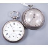 A George III pair cased pocket watch by J. Thims of London no.438 with verge movement and squared