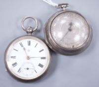 A George III pair cased pocket watch by J. Thims of London no.438 with verge movement and squared
