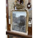 A 19th century giltwood gesso wall mirror, width 54cm, height 88cm