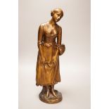 Antonin Mercie (French 1845-1916) - a late 19th century gilt bronze study of a standing female. ‘