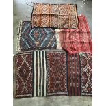 Four flatweave Kilim rugs/mats, largest 150 x 80cm