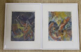 G. Sepekski, two ink and watercolours, Untitled studies, indistinctly signed and dated '49, 33 x