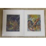 G. Sepekski, two ink and watercolours, Untitled studies, indistinctly signed and dated '49, 33 x