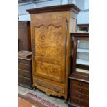 An 18th century Continental walnut armoire, width 118cm, depth 69cm, height 227cm