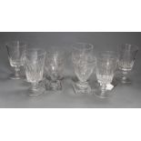 Group of ten 19th century wine glasses and rummers