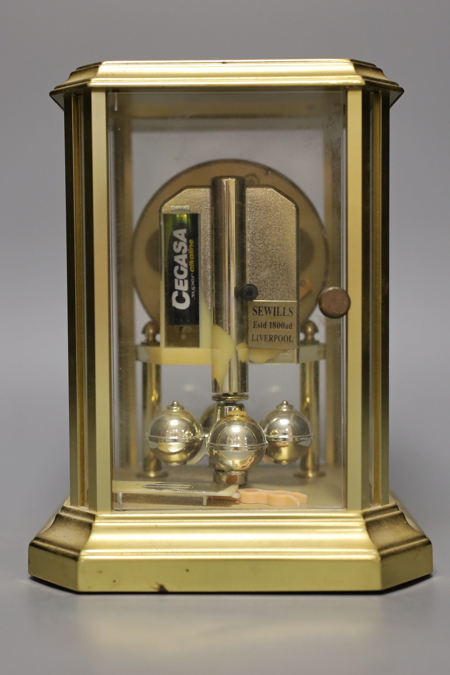 A four glass Sewills 400 day clock, 20cm high. - Image 2 of 2