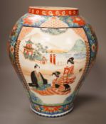 A Japanese kutani style vase, 32cm