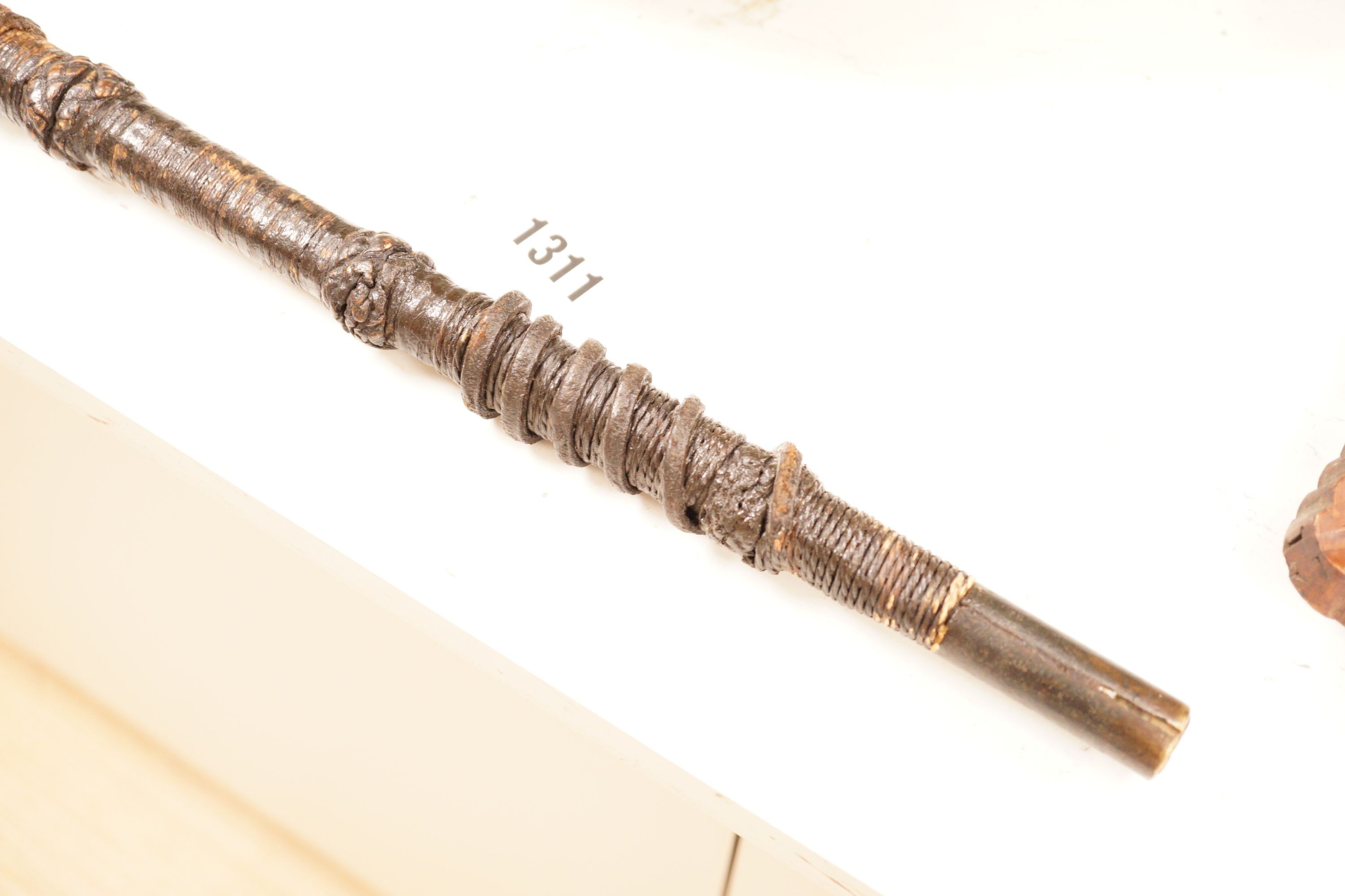 A ceremonial sword stick with removable brush end, - Image 3 of 6