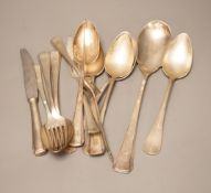An assortment of plated cutlery