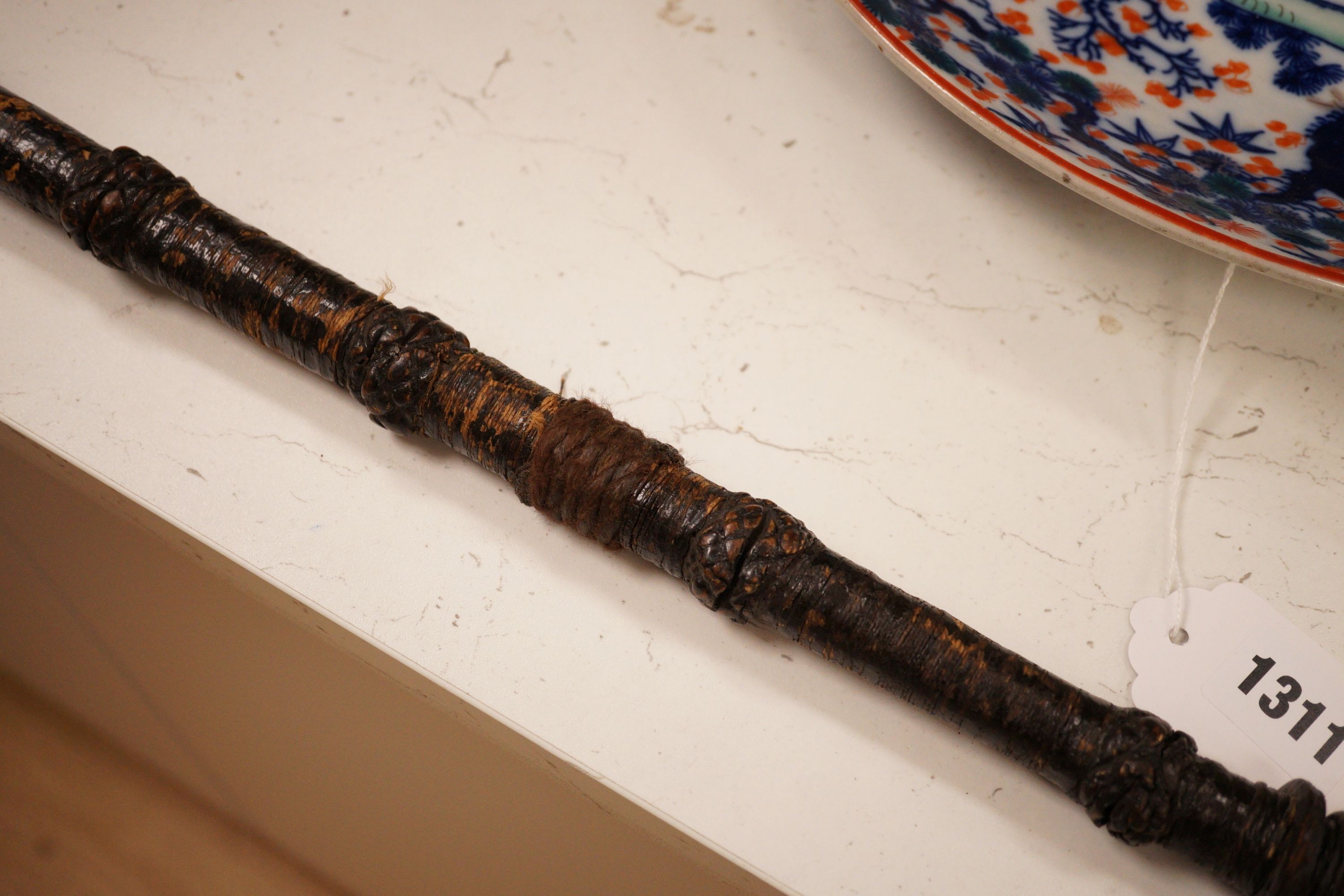 A ceremonial sword stick with removable brush end, - Image 4 of 6