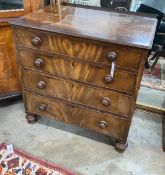 A small Victorian mahogany chest of four drawers, width 78cm, depth 49cm, height 80cm