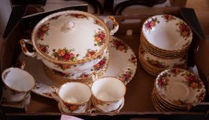 A Royal Albert Old Country Roses tea and dinner service