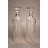 A pair of Baccarat for Hermes glass decanters, 29cm