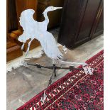 A painted iron heron weather vane, height 64cm