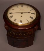 Wm Haffner, Shoreditch, London - a William IV mahogany and cut brass drop dial wall timepiece with