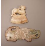 Two Chinese archaistic jade carvings