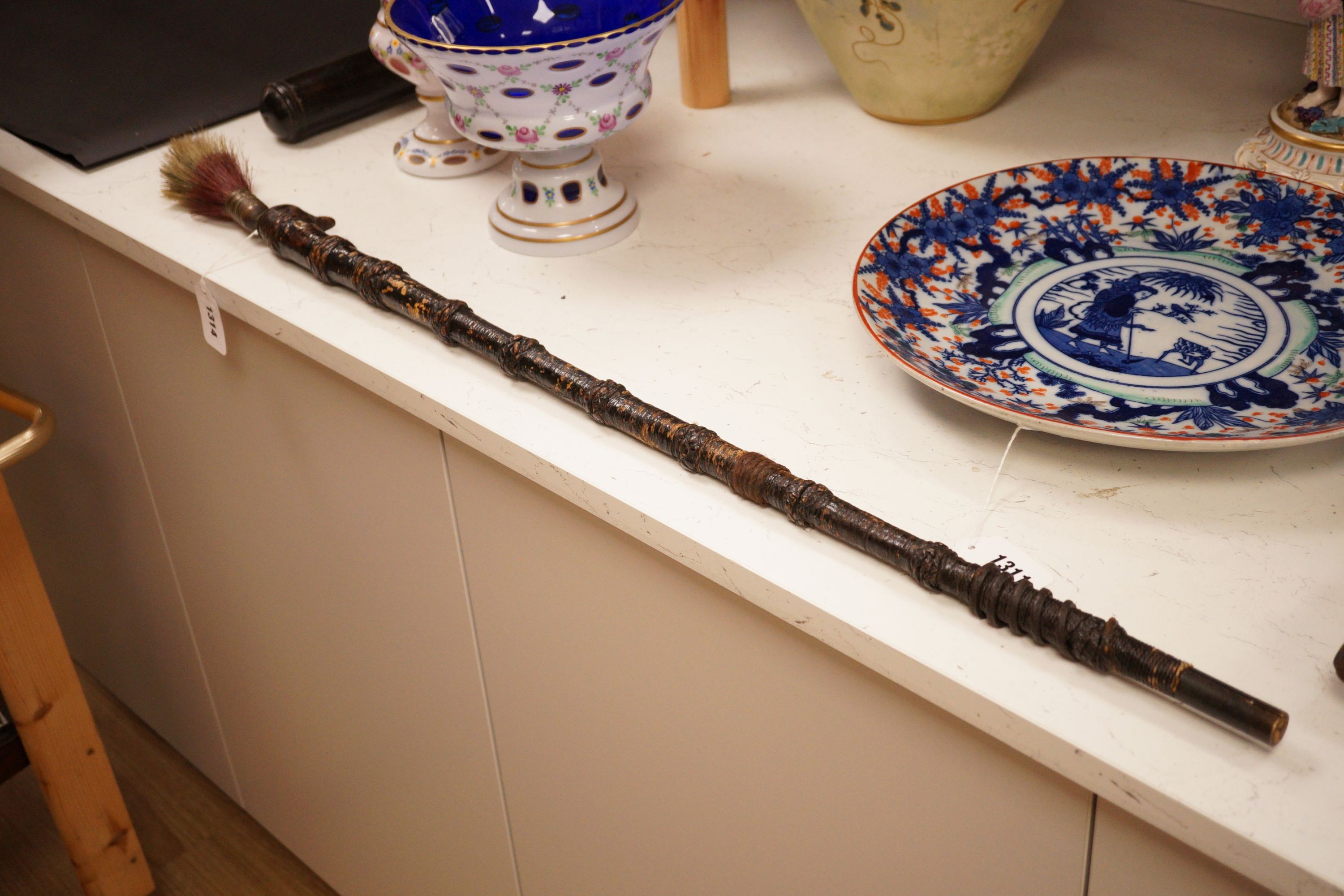 A ceremonial sword stick with removable brush end, - Image 2 of 6