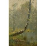 Alfred Fontville de Breanski Jr (1877-1957), oil on board, 'Burnham Beeches', signed and inscribed