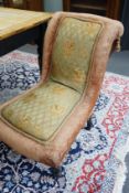 A pair of Victorian upholstered side chairs