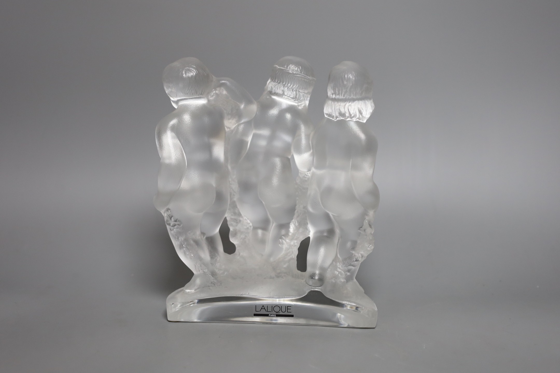 A Lalique glass model of three putti, boxed,18 cms wide, - Image 3 of 3