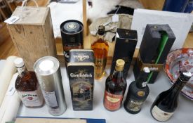 Mixed whisky’s, rum, wine etc including Glenfiddich, Grants, Johnnie Walker etc.