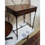 A George III rectangular mahogany side table, width 61cm, depth 45cm, height 77cm