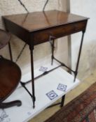 A George III rectangular mahogany side table, width 61cm, depth 45cm, height 77cm
