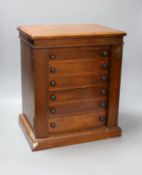 A Victorian mahogany miniature Wellington chest, 37x32x23cm