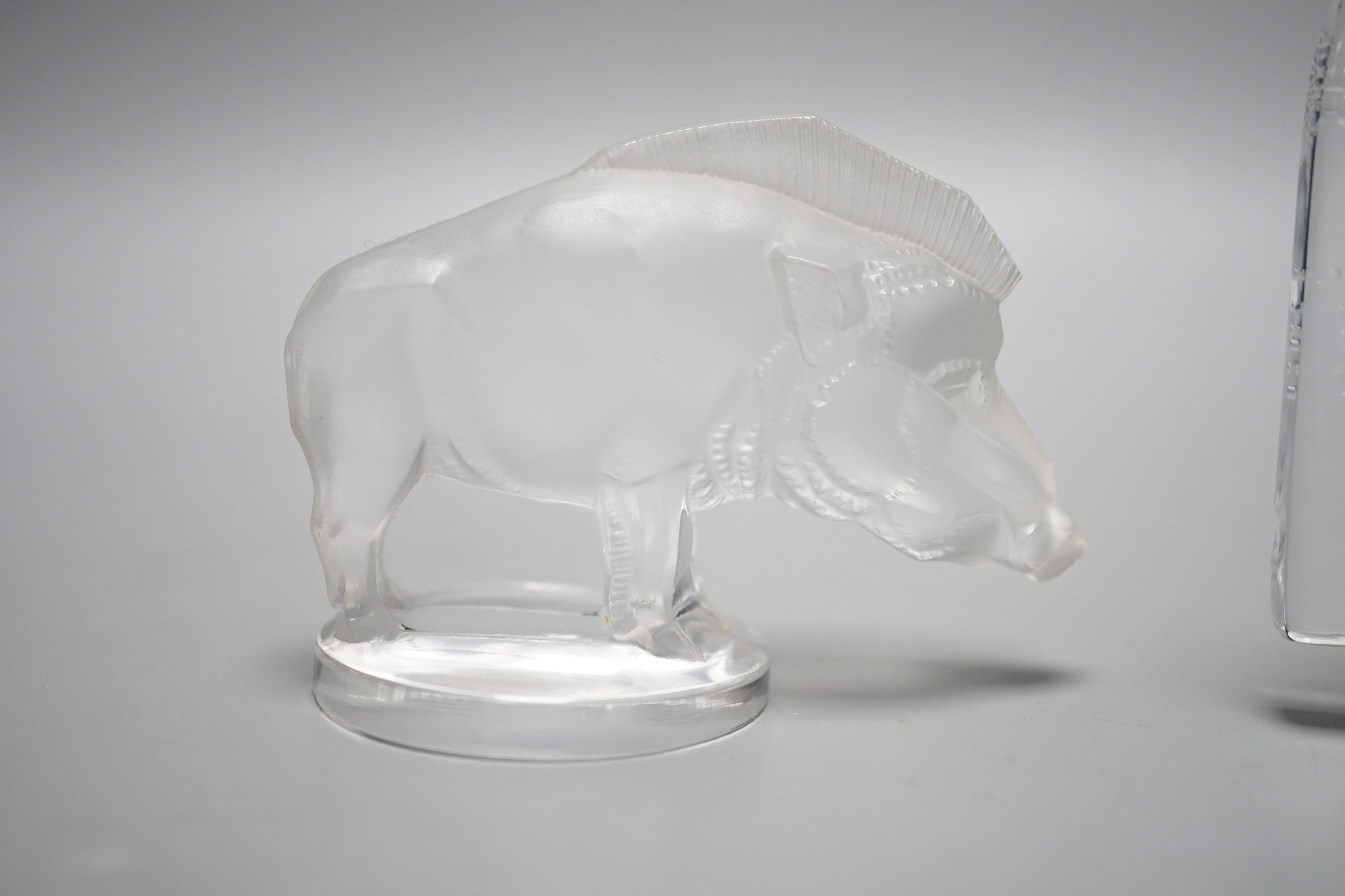 Two Lalique crystal paperweights; Sirene and Sanglier, tallest 10cm - Image 2 of 4