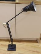 A square base 1930's angle poise lamp,95 cms high,