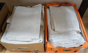 Two boxes of monogrammed French Provincial sheets