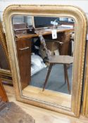 A 19th century French giltwood overmantel mirror, width 78cm, height 110cm
